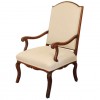 Carved Walnut and Upholstered Fauteuil