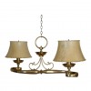 Unique Brass 2-Light Scroll Chandelier