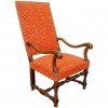 Carved and Turned Walnut Fauteuil