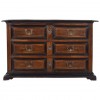 Walnut and Ebonized 3-Drawer Commode