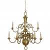 Brass 10-Light, 2-Tier Chandelier