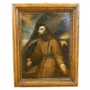 Oil on Canvas in Carved Pinewood and Painted Frame