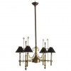 Brass and Tole 5-Light Billiards or Kitchen Fixture