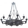 Massive Wrought Iron 12-Light Chandelier