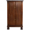 Mahogany Cabinet with Tambour Doors and Marble Top