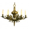 Brass 6-Light Lion-Form Chandelier