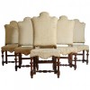 Set of 6 Turned Walnut and Upholstered Dining Chairs