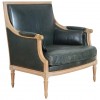 Oversized Leather Upholstered Bergere