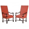 Pair of Walnut Poltrone Armchairs