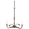 Wrought Iron and Brass 3-Light Chandelier