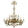 Brass and Blown Glass 24-Light Chandelier