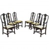 Set of 6 Chinoiserie Painted Dining Chairs