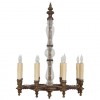 Cast Bronze and Blown Glass 8-Light Chandelier