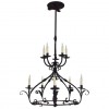 Large Wrought Iron 2-Tier, 10-Light Chandelier