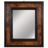 Ebonized and Olivewood Veneer Mirror