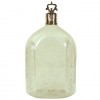 Etched Concave Glass and Sterling Silver Decanter