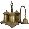 Bronze Inkwell and Bell Set