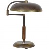 Brass and Wooden Pivoting Table Lamp