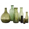 Collection of Green Blown Glass Bottles