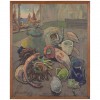 Oil on Board, Kitchen Still Life with Harbor View