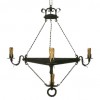 Triangular Shaped Wrought Iron 4-Light Chandelier