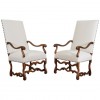 Pair of Os de Mouton Walnut Fauteuils