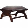 Walnut and Leather Upholstered Footstool