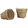 Pair of Large Wicker Harvest Baskets with Wooden Runners