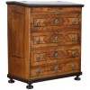 Walnut and Inlaid 4-Drawer Commode