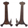 Pair of Cast Iron and Copper Andirons