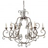 Gilt Metal and Blown Glass Bead 6-Light Chandelier