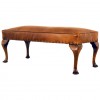 Walnut and Leather Upholstered Bench