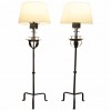 Pair of Wrought Iron and Copper Floorlamps