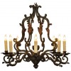 Green Iron and Gilt Metal 8-Light Chandelier