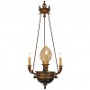 Gilt Brass and Painted Metal 4-light Chandelier 