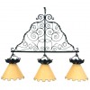 Ornately Wrought Iron Vertical Hanging 3-Light Fixture