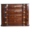 Walnut Veneereed Tall 4- Drawer Commode