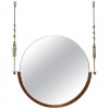 Steel and Macassar Ebony Round Mirror