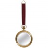 Brass and Velvet Mirror in the Shape of a Pocket Watch