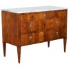 Walnut Veneered Marble-Top 4-Drawer Commode
