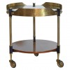 Round Brass, Glass, and Macassar 2-Tier Bar Cart