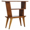 Walnut and Oak Veneer Asymmetrical Bookshelf