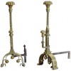 Pair of Cast Brass Andirons