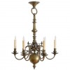 Patinated Brass 6-Light Chandelier