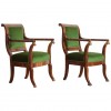 Pair of Walnut and Giltwood Armchairs