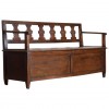 Walnut and Elmwood Storage Settee