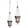 Pair of Painted Tole Hexagonal 1-Light Lanterns