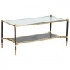 Brass, Steel, and Leather Coffee Table