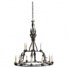 Wrought and Painted Iron 18-Light Chandelier