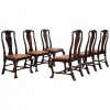 Set of 6 Mahogany and Leather Upholstered Dining Chairs